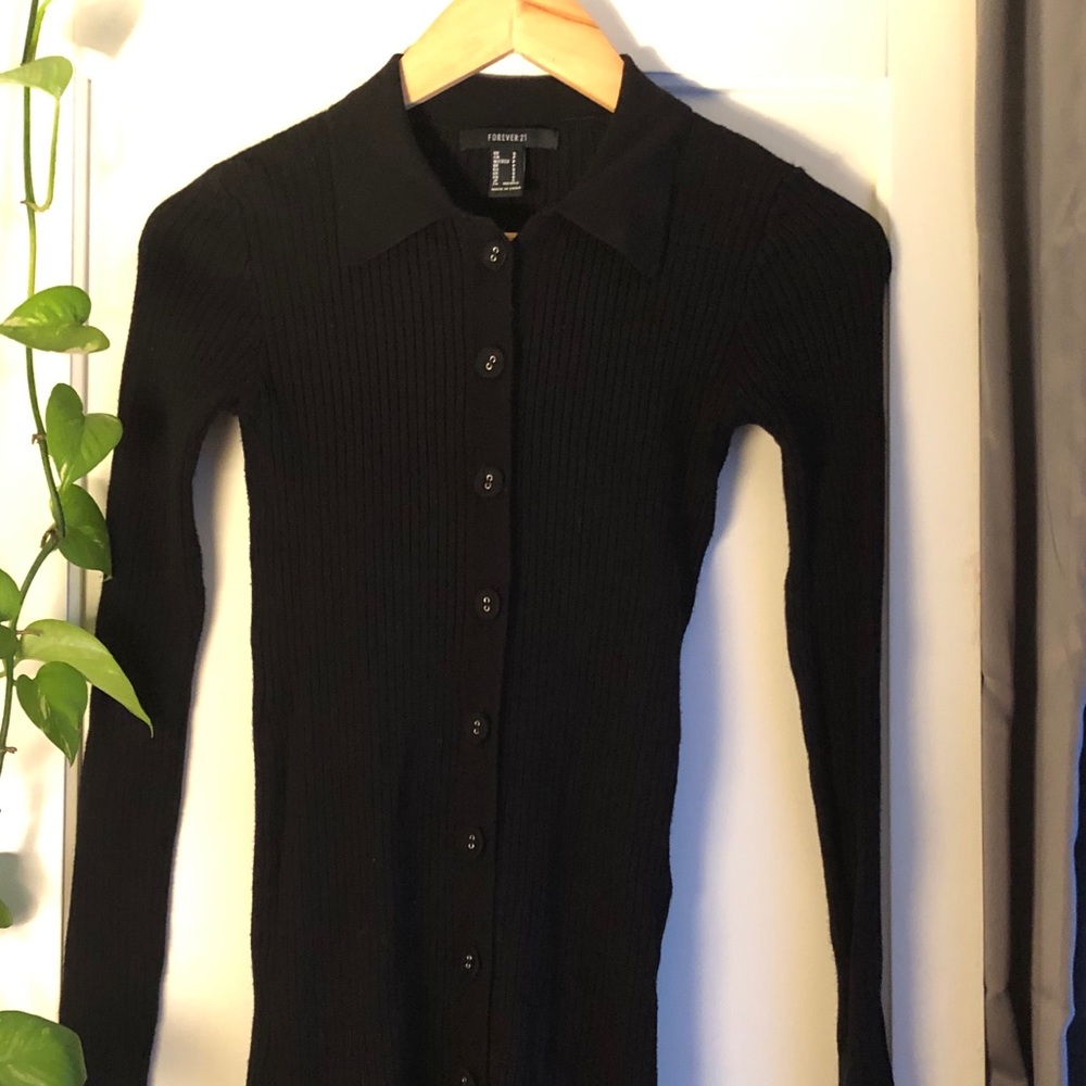 Black Button-Up Dress